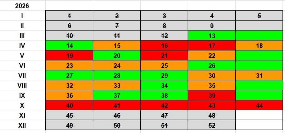 Buchungskalender 2021